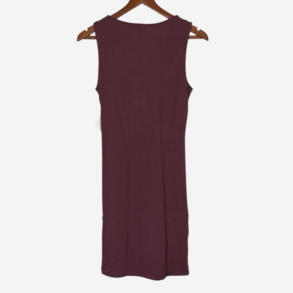 Abound Dress Burgundy Fitted Ruched Sleeveless Bodycon Size S - Picture 4 of 10